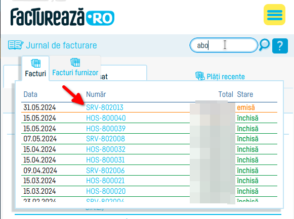 Cum verifici transmiterea la eFactura - pasul 6