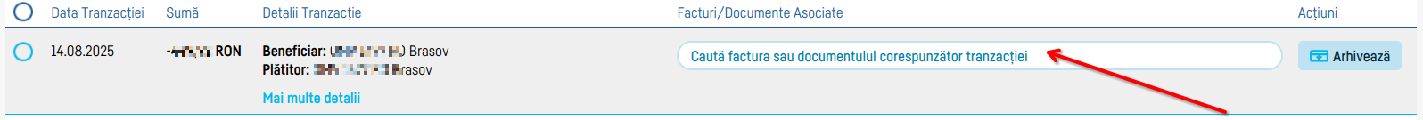 Asocierea automată a tranzacțiilor bancare cu facturile - pasul 8