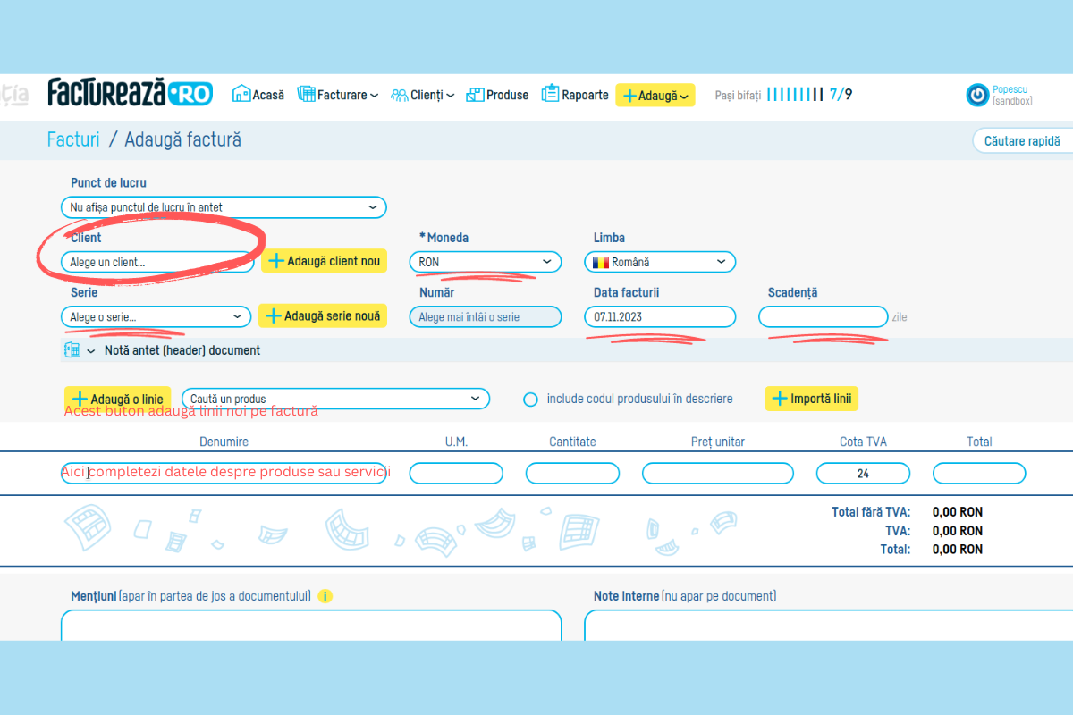 Cum generezi și transmiți e-Factura în SPV ANAF - pasul 12