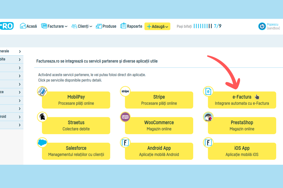 Cum generezi și transmiți e-Factura în SPV ANAF - pasul 5
