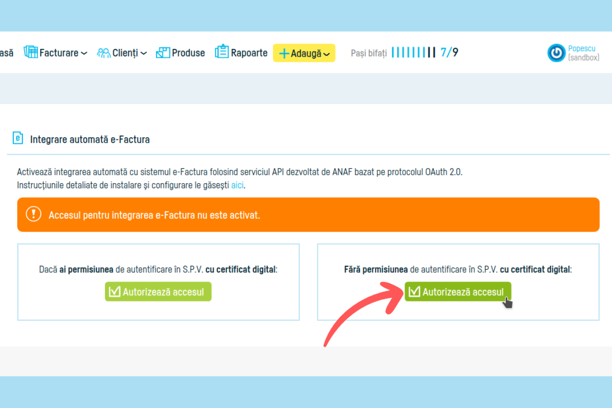 Cum generezi și transmiți e-Factura în SPV ANAF - pasul 6